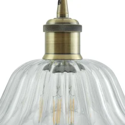 Lindby pendellampe Ludowika, transparent, glas, Ø25cm, E27