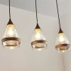 Lindby pendellampe Millina, 70 cm, rustbrun, 3 lyskilder.