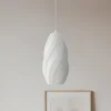 Lindby pendellampe Nuvia, Ø 15,5 cm, hvid, 3D-print