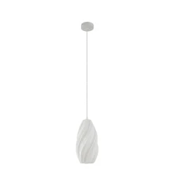 Lindby pendellampe Nuvia, Ø 15,5 cm, hvid, 3D-print