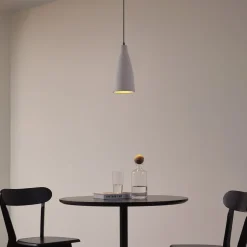 Lindby pendellampe Sanne, grå, beton, Ø 15 cm, E27