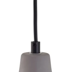 Lindby pendellampe Sanne, grå, beton, Ø 15 cm, E27