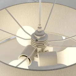 Lindby pendellampe Simaria, brun/grå/hvid, Ø 60 cm, E27