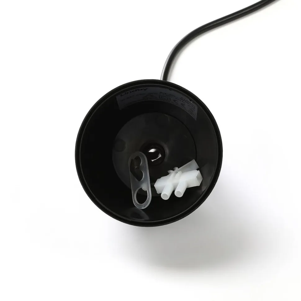 Lindby pendellampe Simaria, sort, tekstil, Ø 60 cm, E27