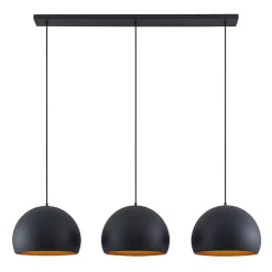 Lindby pendellampe Tarjei, 146 cm lang, sort/guld, metal