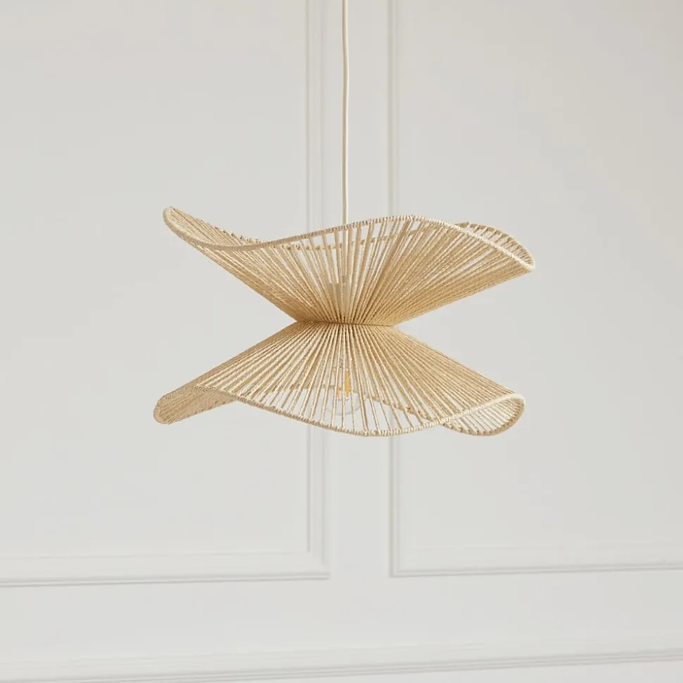 Lindby pendellampe Valdorin, beige, papir, Ø 40 cm, E27