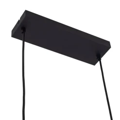 Lindby pendellampe Vasilia, 75 cm, sort/guld, stof