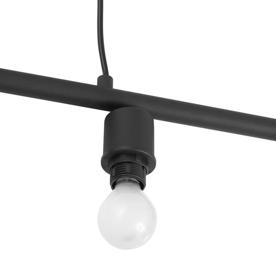 Lindby pendellampe Vasilia, 75 cm, sort/guld, stof
