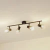 Lindby Pendura loftlampe, 4 lyskilder, sort, glas