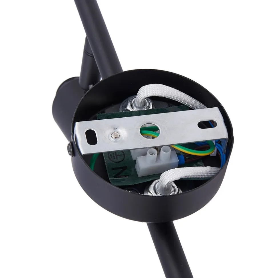 Lindby Pendura loftlampe, 4 lyskilder, sort, glas
