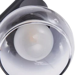 Lindby Pendura loftlampe, 4 lyskilder, sort, glas