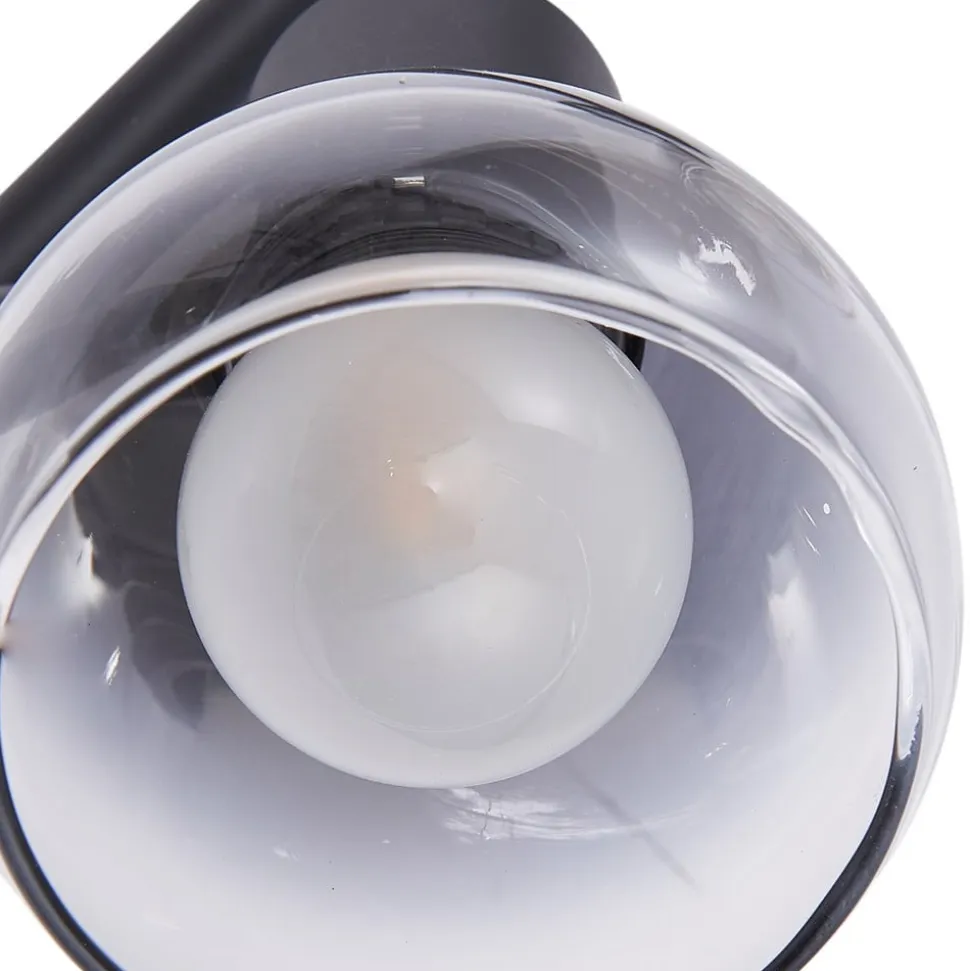 Lindby Pendura loftlampe, 4 lyskilder, sort, glas