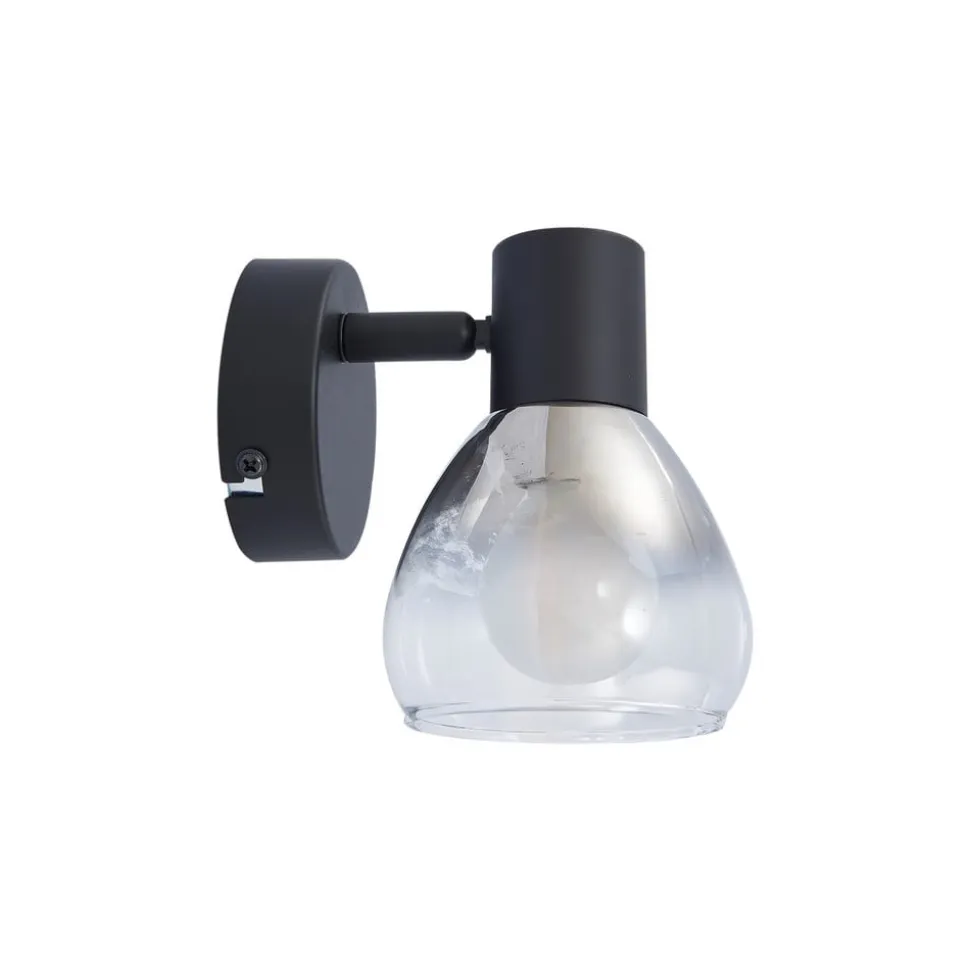 Lindby Pendura væglampe, Ø 9 cm, sort, glas