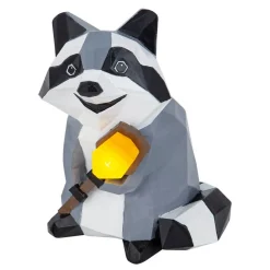 Lindby Racoon LED-solcellelampe, figur, vaskebjørn