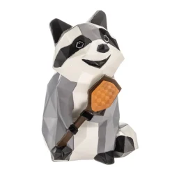 Lindby Racoon LED-solcellelampe, figur, vaskebjørn