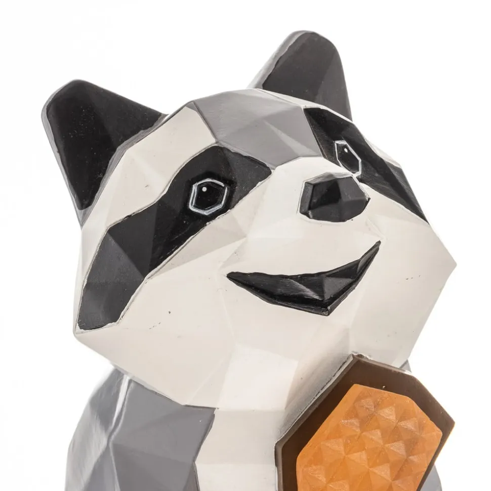 Lindby Racoon LED-solcellelampe, figur, vaskebjørn