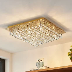 Lindby Rimedia loftlampe, guld, 55 cm