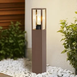 Lindby Robigus sokkellampe, rustfarvet, aluminium
