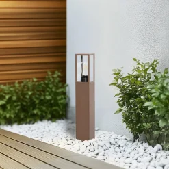 Lindby Robigus sokkellampe, rustfarvet, aluminium