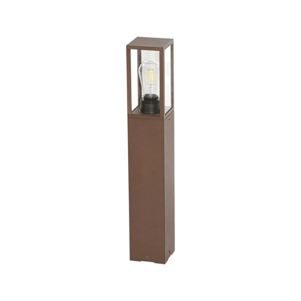 Lindby Robigus sokkellampe, rustfarvet, aluminium