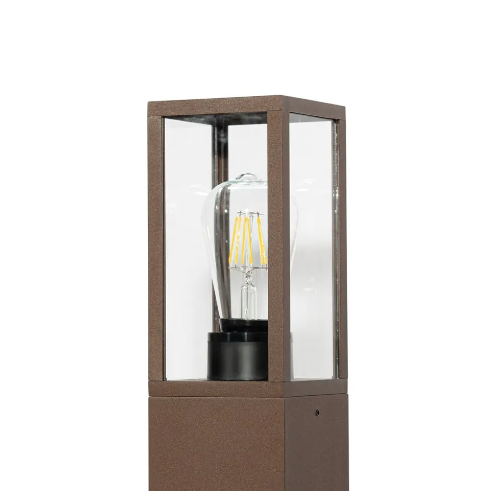 Lindby Robigus sokkellampe, rustfarvet, aluminium