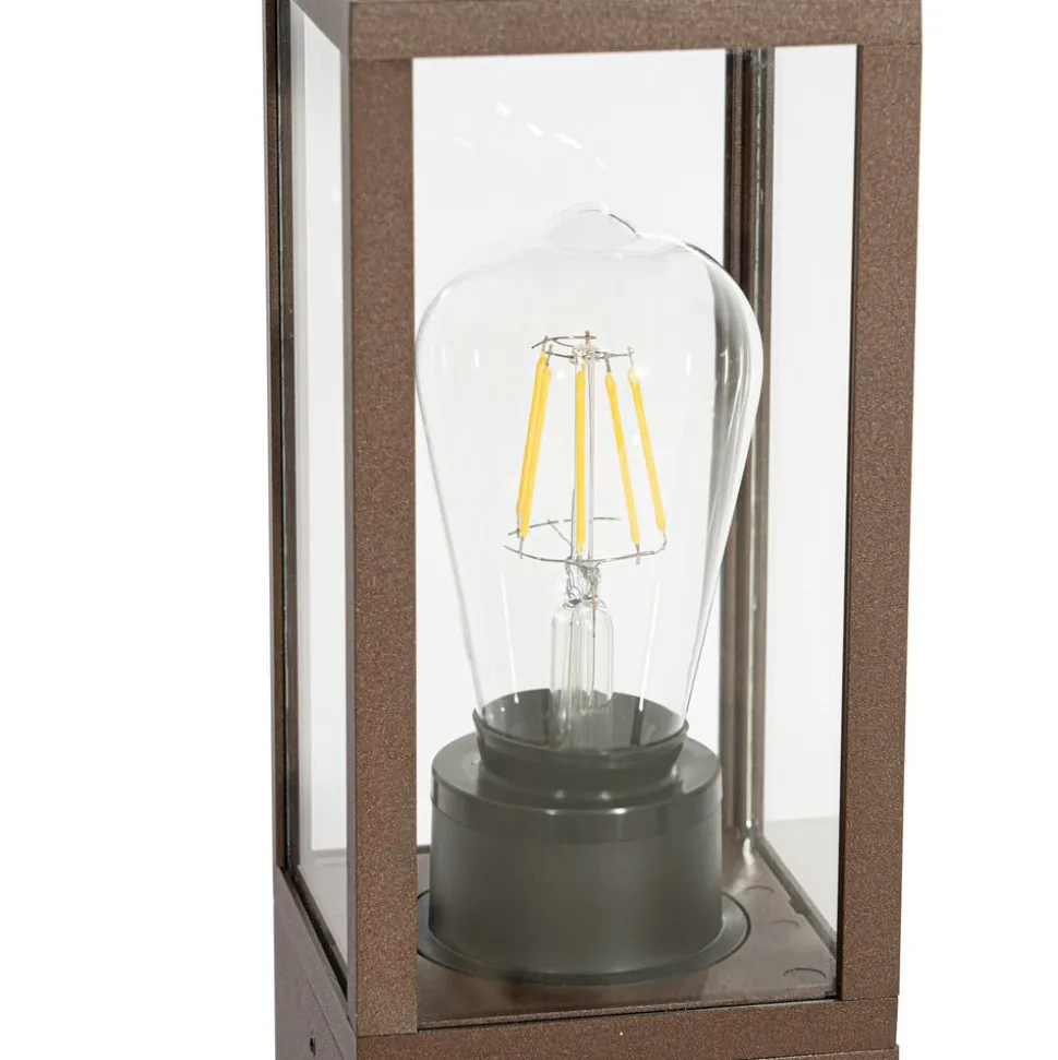 Lindby Robigus sokkellampe, rustfarvet, aluminium