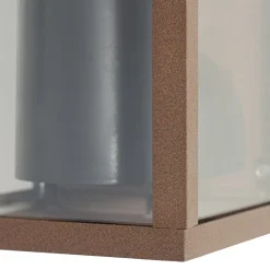 Lindby Robigus udendørs væglampe, rustfarvet, aluminium