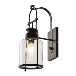 Lindby Rozalie væglampe, sort, metal, lygte, 44cm