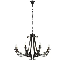 Lindby Scaleria lysekrone, 8 lyskilder, brun