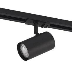Lindby skinnespot Linaro, GU10, Ø 6 cm, sort, 1-faset