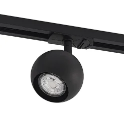Lindby skinnespot Linaro, GU10, Ø 9 cm, sort, 1-faset