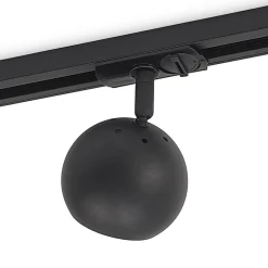 Lindby skinnespot Linaro, GU10, Ø 9 cm, sort, 1-faset