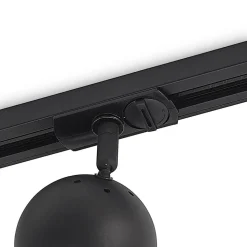 Lindby skinnespot Linaro, GU10, Ø 9 cm, sort, 1-faset