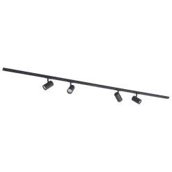 Lindby skinnesystem Linaro, GU10, 4 lyskilder, sort, Ø 6 cm