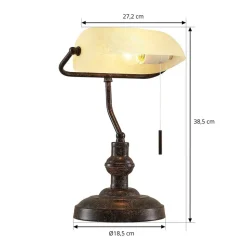 Lindby skrivebordslampe Profina, 39 cm, rustbrun, stål