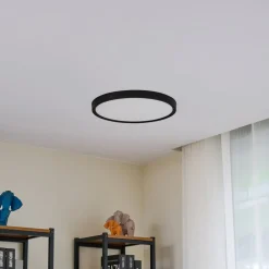 Lindby Smart LED loftlampe Pravin, Ø 40 cm, CCT, sort