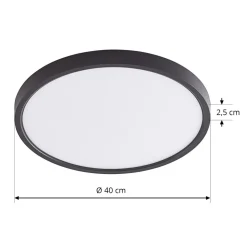 Lindby Smart LED loftlampe Pravin, Ø 40 cm, CCT, sort