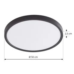 Lindby Smart LED loftlampe Pravin, Ø 50 cm, CCT, sort
