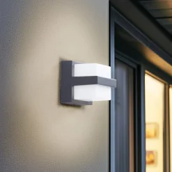 Lindby Smart LED udendørs væglampe Fyra kantet CCT RGB Tuya