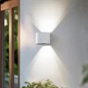 Lindby Smart LED udendørs væglampe Dara hvid rund CCT RGB Tuya