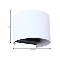 Lindby Smart LED udendørs væglampe Dara hvid rund CCT RGB Tuya