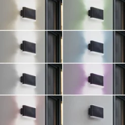 Lindby Smart LED udendørs væglampe Elvi, CCT, RGB, Tuya, IP54
