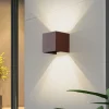 Lindby Smart LED udendørs væglampe Dara rust kantet CCT RGB Tuya