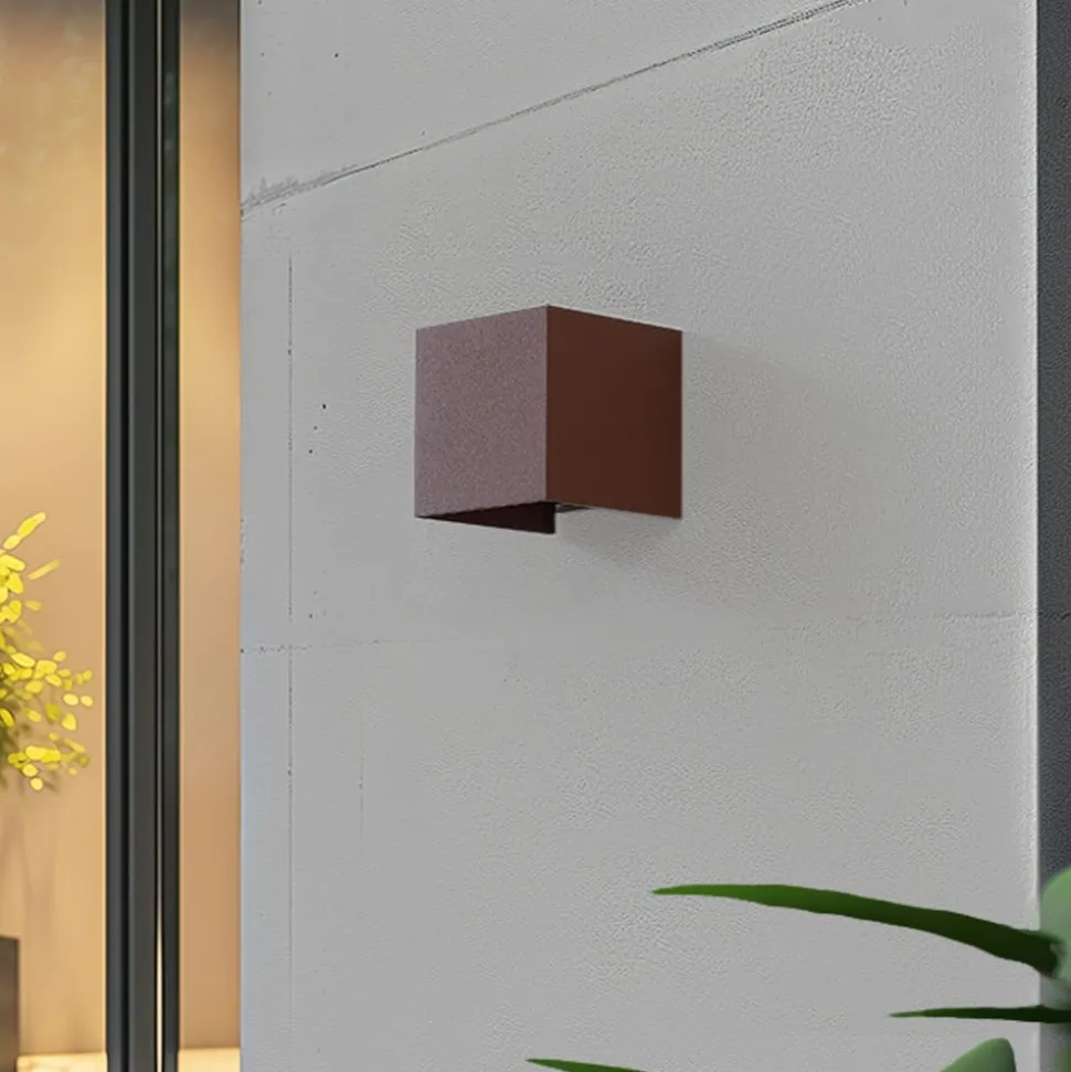 Lindby Smart LED udendørs væglampe Dara rust kantet CCT RGB Tuya