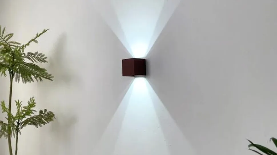 Lindby Smart LED udendørs væglampe Dara rust kantet CCT RGB Tuya