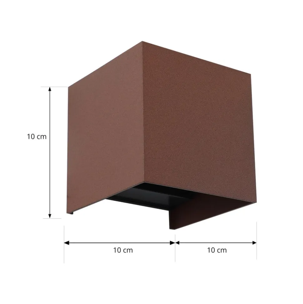 Lindby Smart LED udendørs væglampe Dara rust kantet CCT RGB Tuya