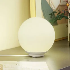 Lindby Smart LED-bordlampe Cosmia, hvid, glas, Tuya