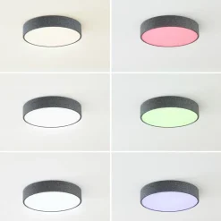 Lindby Smart LED-loftlampe Elmor Ø 45 cm grå RGB CCT