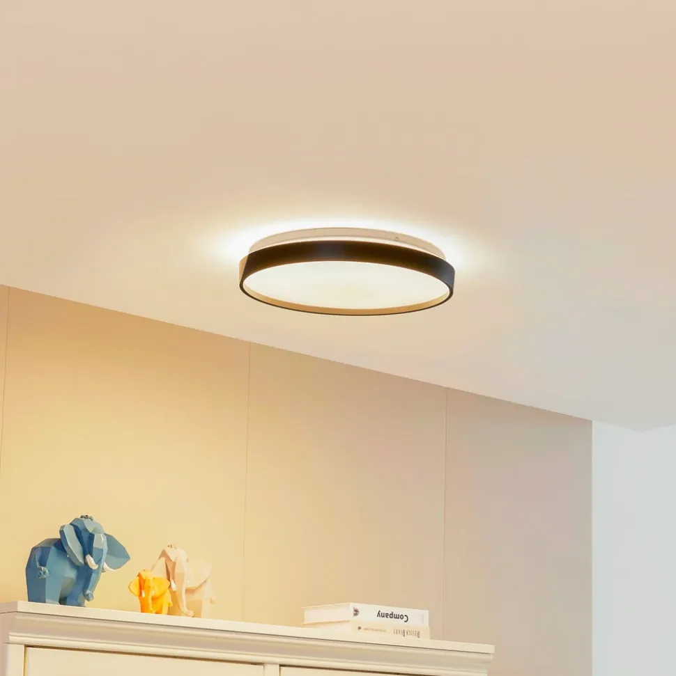 Lindby Smart LED-loftslampe Mirren sort metal CCT Tuya