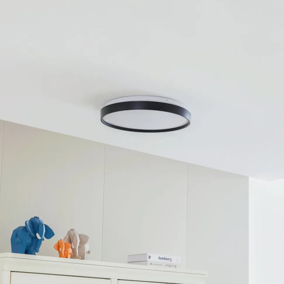 Lindby Smart LED-loftslampe Mirren sort metal CCT Tuya